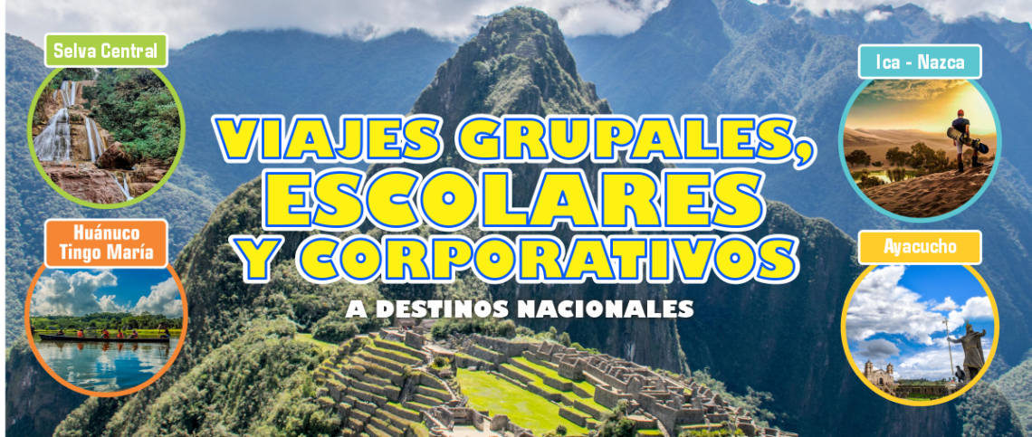 Viajes grupales, escolares y corporativos a nivel nacional.